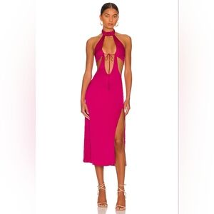 Camila Coelho Abigale Midi Dress in Very Berry